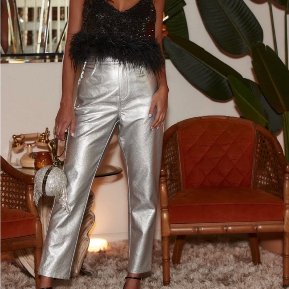 Shop 12th tribe Shiloh silver coated pants